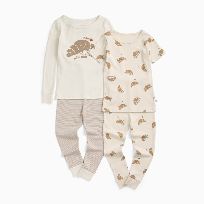 Croissant Time & Petit Croissant Pajama Set 2 Pack