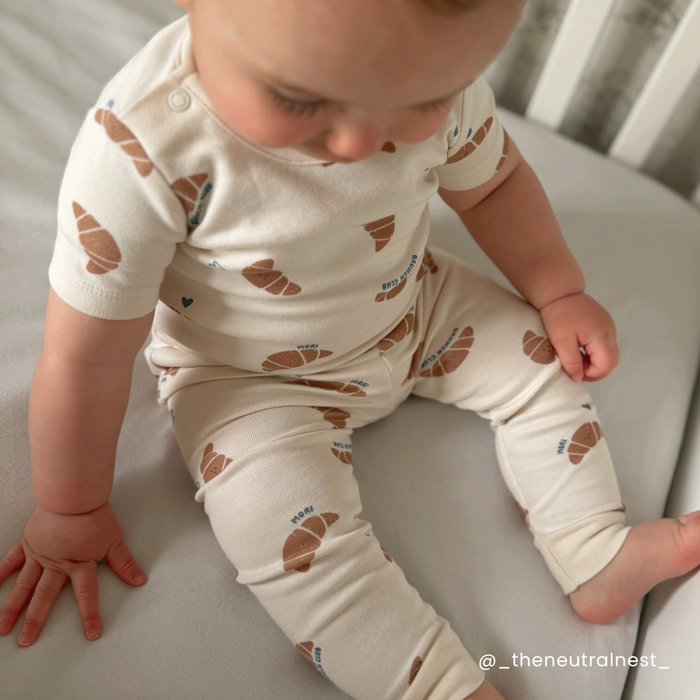 Croissant Time & Petit Croissant Pajama Set 2 Pack