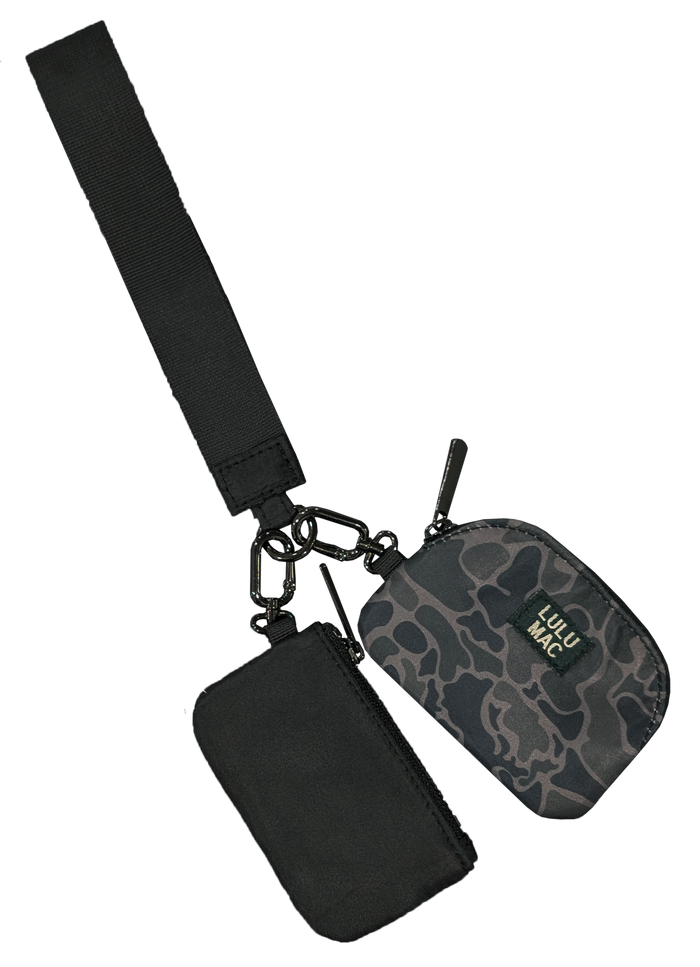 DP-8162 Black Camo/Black Lulu Mac Double Pouch Wristlets