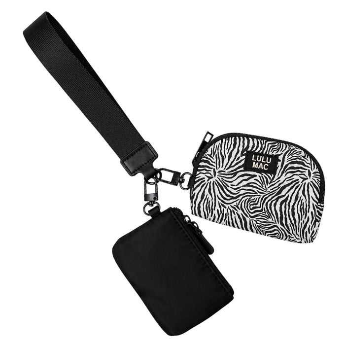 DP-8162 Zebra Print Lulu Mac Double Pouch Wristlet