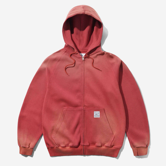 Faded Waffle Zip-Thru Hood