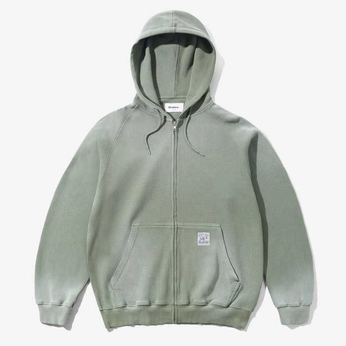 Faded Waffle Zip-Thru Hood