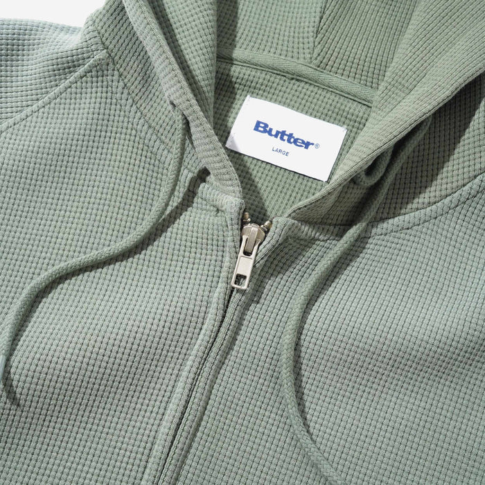 Faded Waffle Zip-Thru Hood