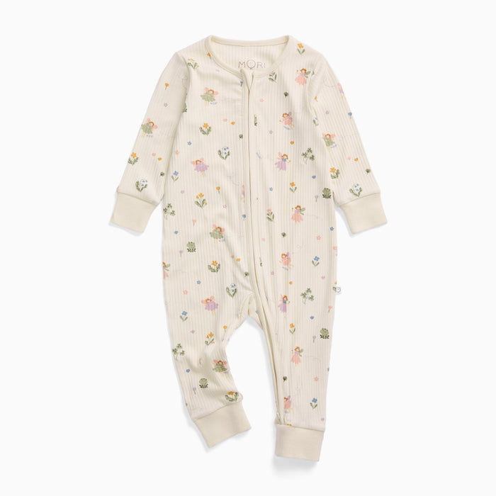 Fairy Garden Ribbed Clever Zip Snug Fit Pajamas