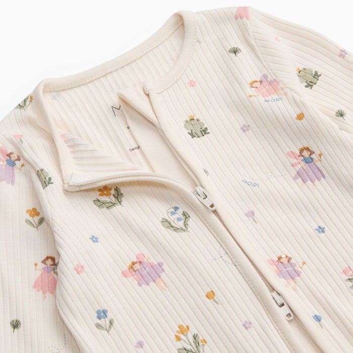 Fairy Garden Ribbed Clever Zip Snug Fit Pajamas
