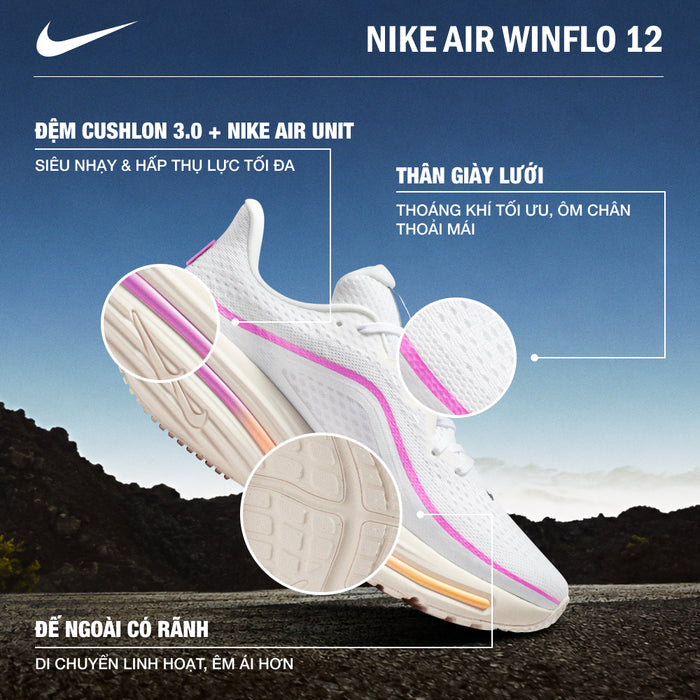 Giày Chạy Bộ Nữ Nike Air Winflo 12 - Trắng - Supersports Vietnam