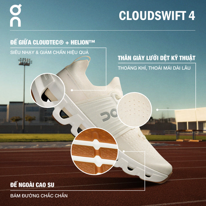 Giày Chạy Bộ Nữ On Running Cloudswift 4 - Trắng - Supersports Vietnam