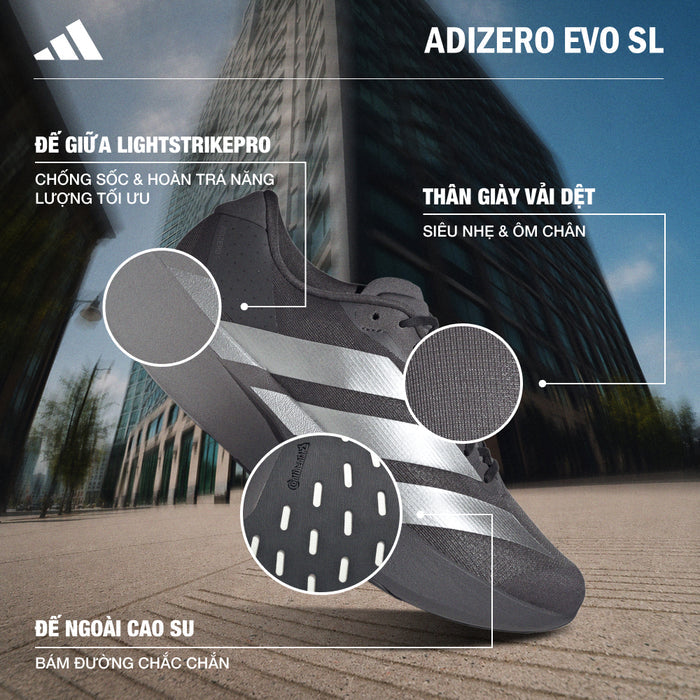 Giày Chạy Bộ Nam Adidas Adizero Evo Sl - Xám - Supersports Vietnam