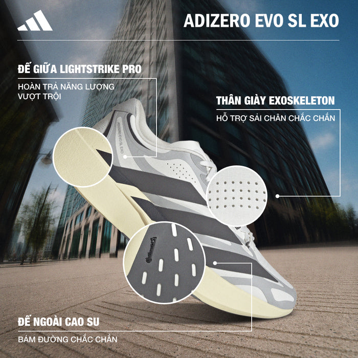 Giày Chạy Bộ Nam Adidas Adizero Evo Sl Exo - Xám - Supersports Vietnam