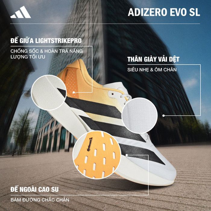 Giày Chạy Bộ Nam Adidas Adizero Evo Sl Wove - Cam - Supersports Vietnam