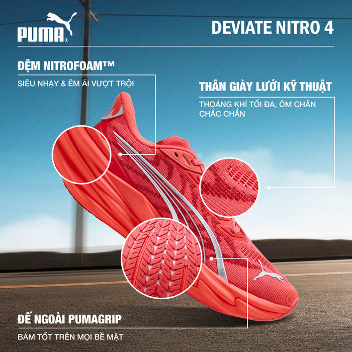 Giày Chạy Bộ Nữ Puma Deviate Nitro 4 - Đỏ - Supersports Vietnam