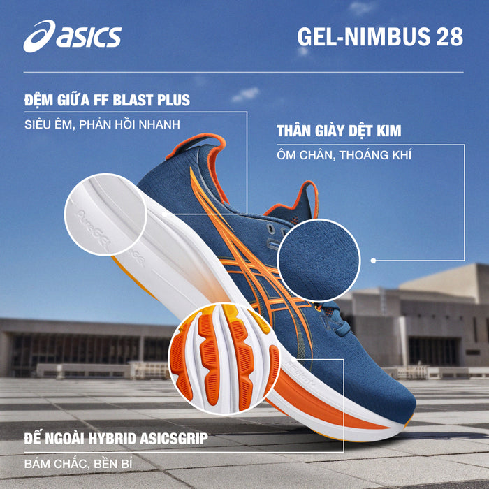 Giày Chạy Bộ Nam Asics Gel-Nimbus 28 - Xanh Navy - Supersports Vietnam