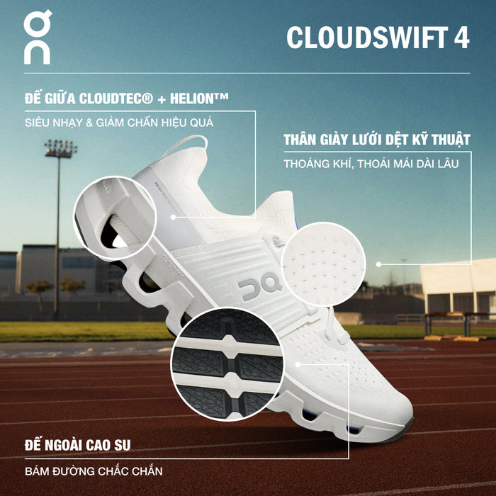 Giày Chạy Bộ Nam On Running Cloudswift 4 - Trắng - Supersports Vietnam
