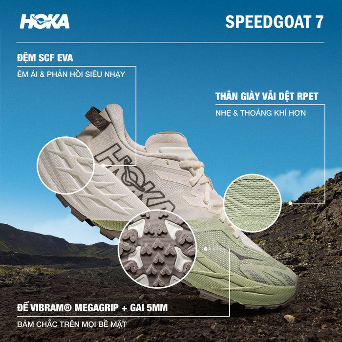 Giày Chạy Trail Nữ HOKA Speedgoat 7 - Be - Supersports Vietnam