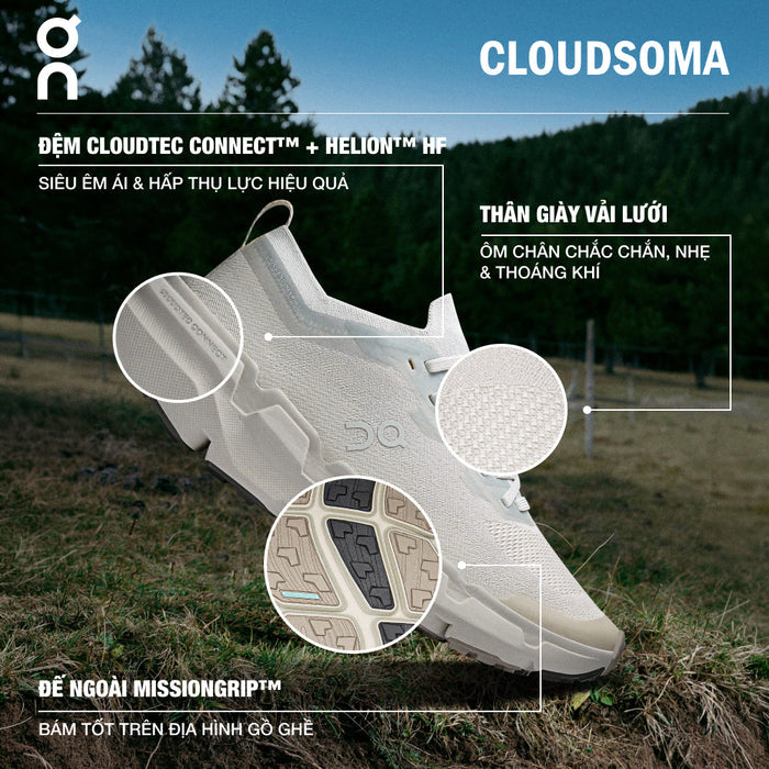 Giày Chạy Trail Nữ On Running Cloudsoma - Xám - Supersports Vietnam