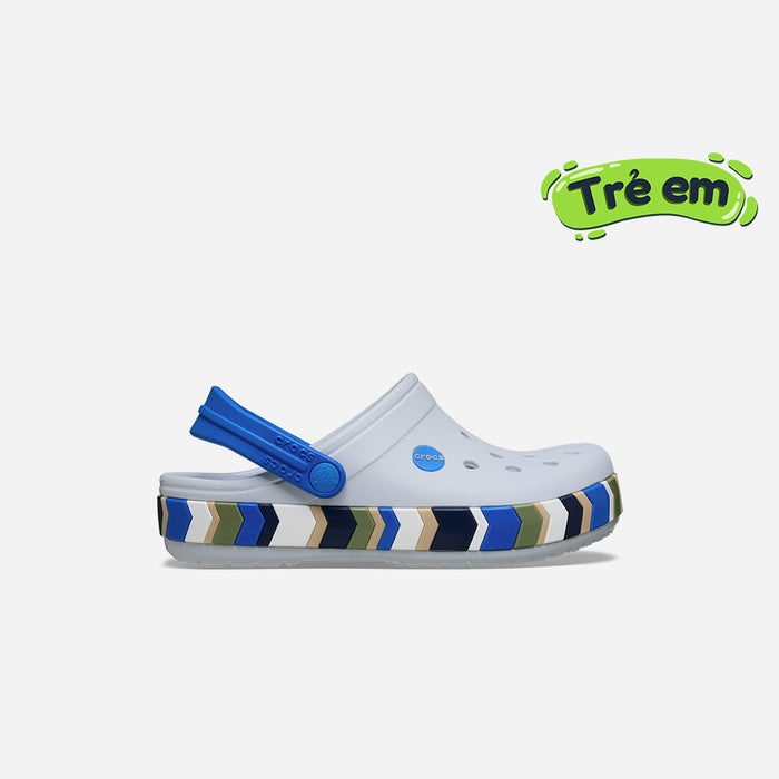 Giày Clog Trẻ Em Crocs Crocband Chevron Band - Xanh Dương - Supersports Vietnam