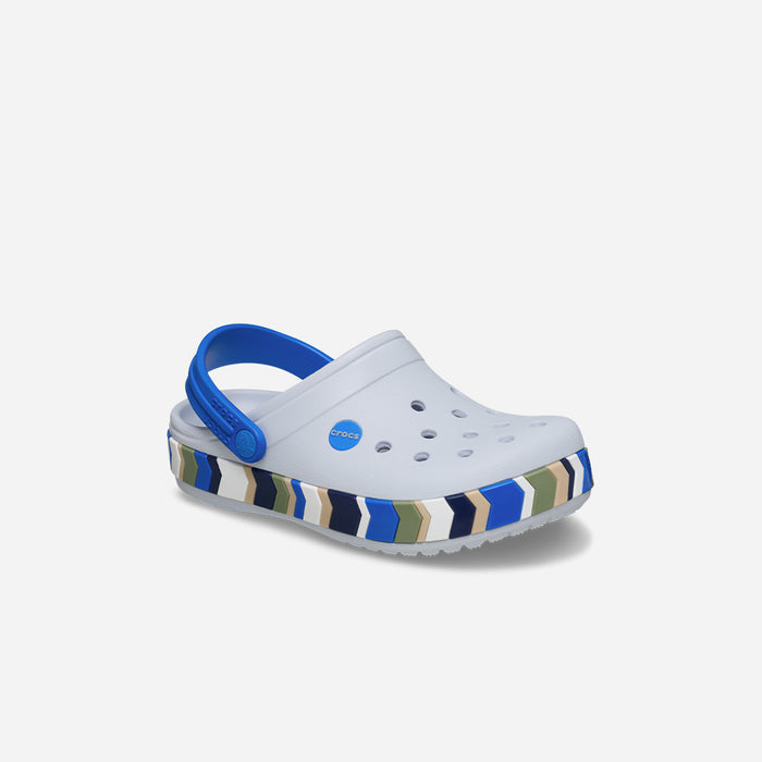 Giày Clog Trẻ Em Crocs Crocband Chevron Band - Xanh Dương - Supersports Vietnam