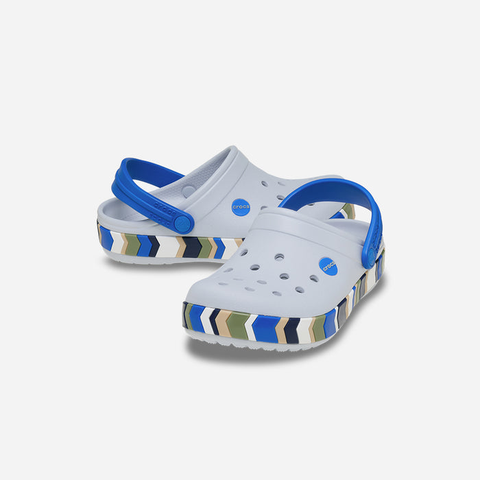Giày Clog Trẻ Em Crocs Crocband Chevron Band - Xanh Dương - Supersports Vietnam