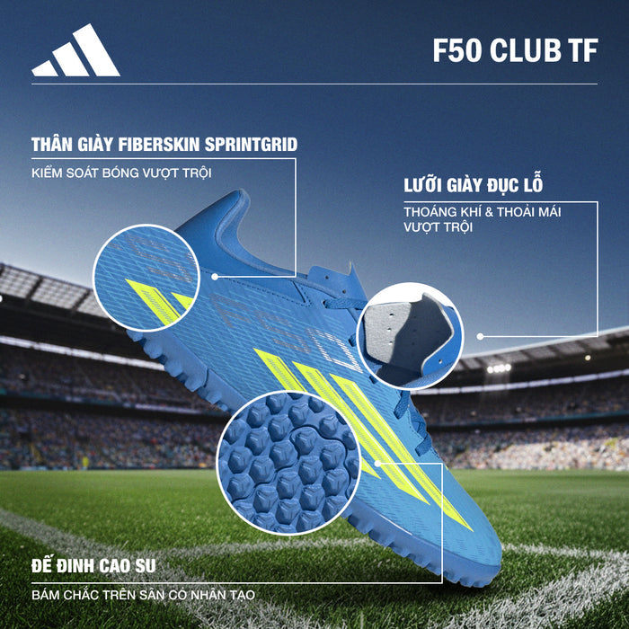 Giày Đá Bóng Sân Cỏ Nhân Tạo Nam Adidas F50 Club - Xanh Dương - Supersports Vietnam