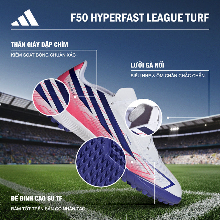 Giày Đá Bóng Sân Cỏ Nhân Tạo Trẻ Em Adidas F50 Hyperfast League - Trắng - Supersports Vietnam