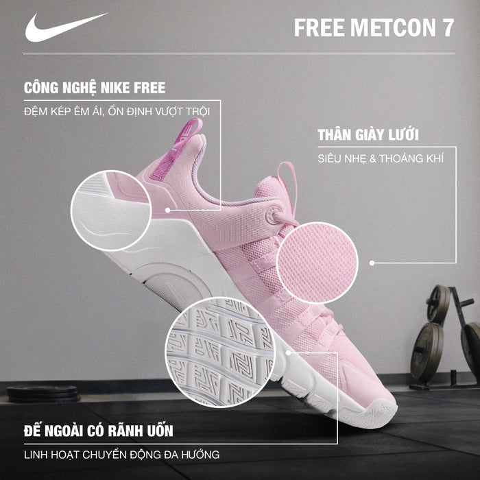 Giày Luyện Tập Nữ Nike Free Metcon 7 - Hồng - Supersports Vietnam