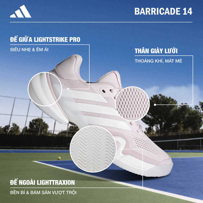 Giày Tennis Nữ Adidas Barricade 14 - Hồng - Supersports Vietnam