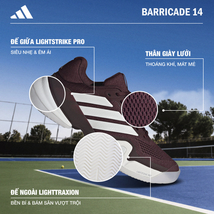 Giày Tennis Nữ Adidas Barricade 14 - Tím - Supersports Vietnam
