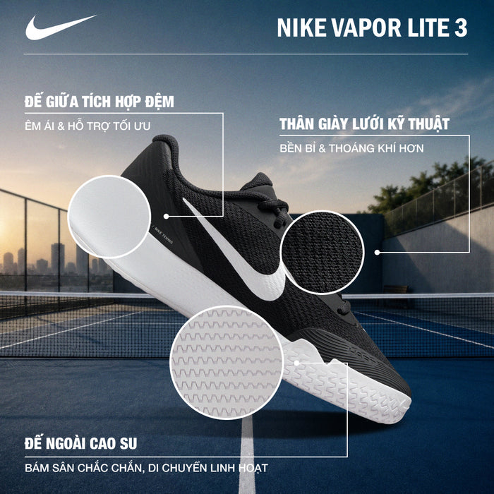 Giày Tennis Nữ Nike Vapor Lite 3 - Đen - Supersports Vietnam