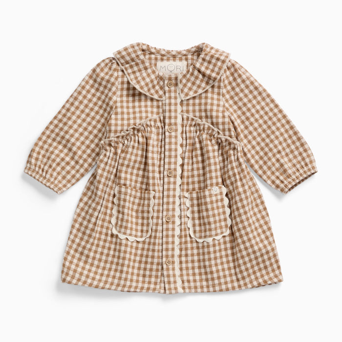 Gingham Frilled Collar Dress