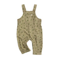 Green Corduroy Acorn Print Overalls