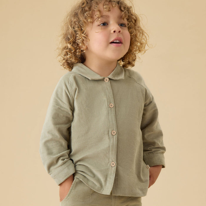 Green Corduroy Oversized Shacket