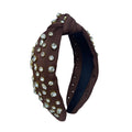 HB-9213 Clear Top Knot Headband Brown