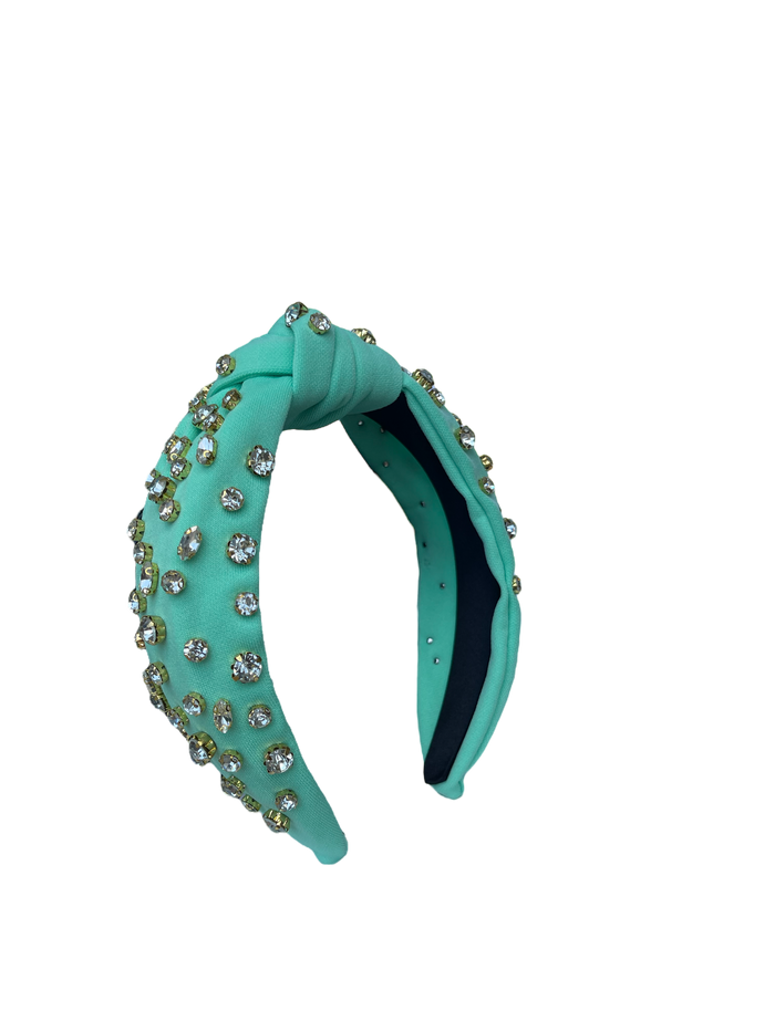 HB-9213 Clear Top Knot Headband Mint