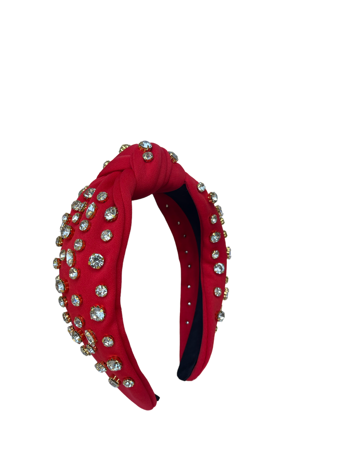 HB-9213 Clear Top Knot Headband Red
