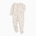 Hearts Ribbed Clever Zip Baby Pajamas