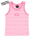 KD-MC-STRIPE MONO-TAG PATCH YOUTH TANK-NEON PINK