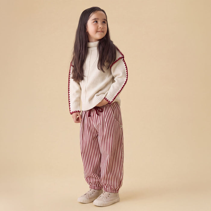 KIDLY by MORI Barrel Leg Striped Pants