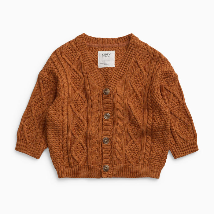 KIDLY by MORI Cable Knit Cardigan