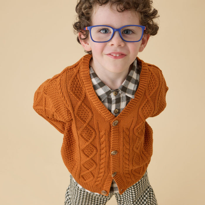 KIDLY by MORI Cable Knit Cardigan