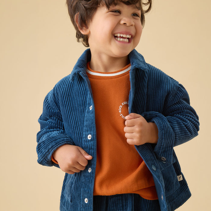 KIDLY by MORI Cord Shacket - Teal