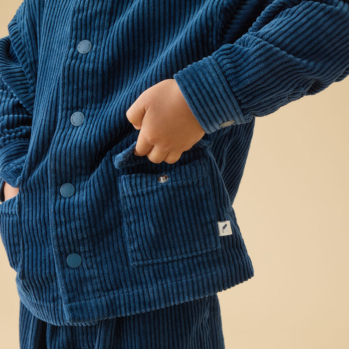 KIDLY by MORI Cord Shacket - Teal