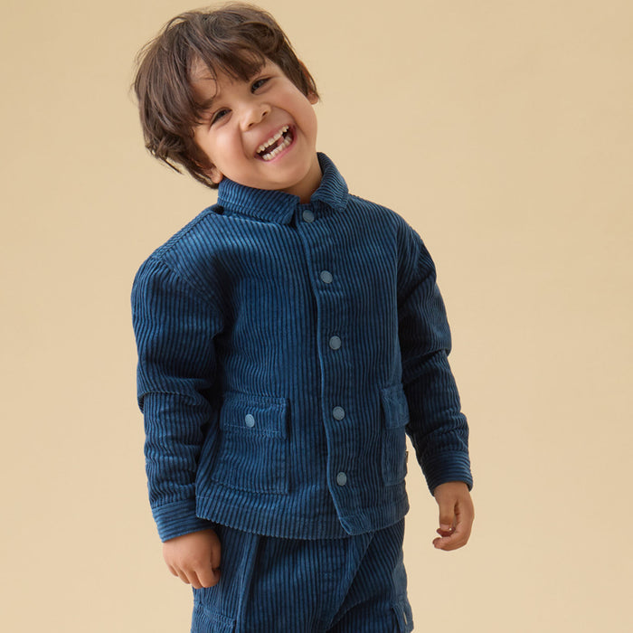 KIDLY by MORI Cord Shacket - Teal