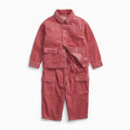 KIDLY by MORI Cord Shacket & Barrel Leg Cord Pants Outfit - Pink