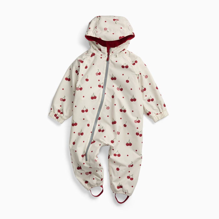 KIDLY by MORI Fleece Lined Puddle Suit - Cherry