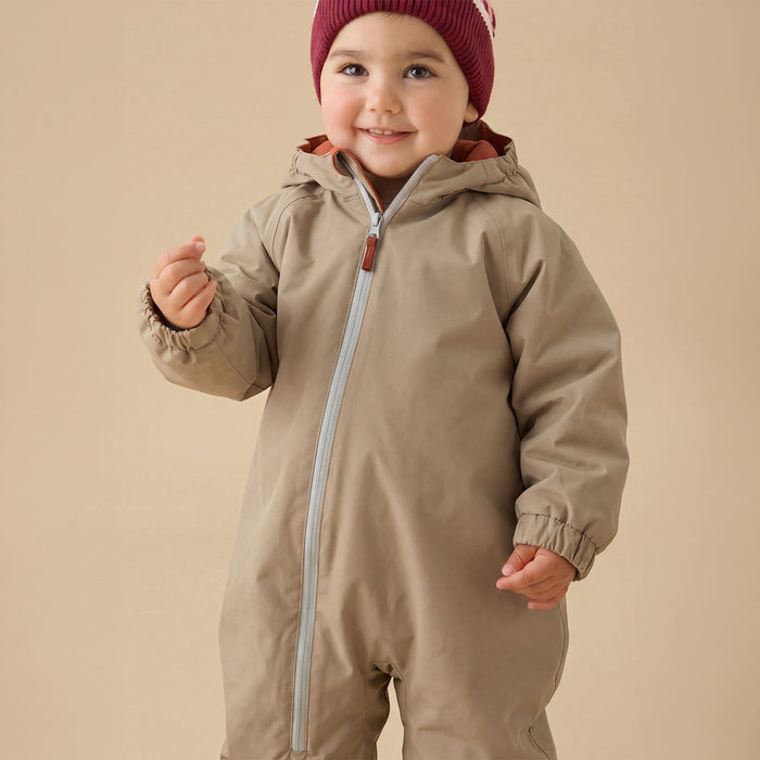 KIDLY by MORI Fleece Lined Puddle Suit - Sand