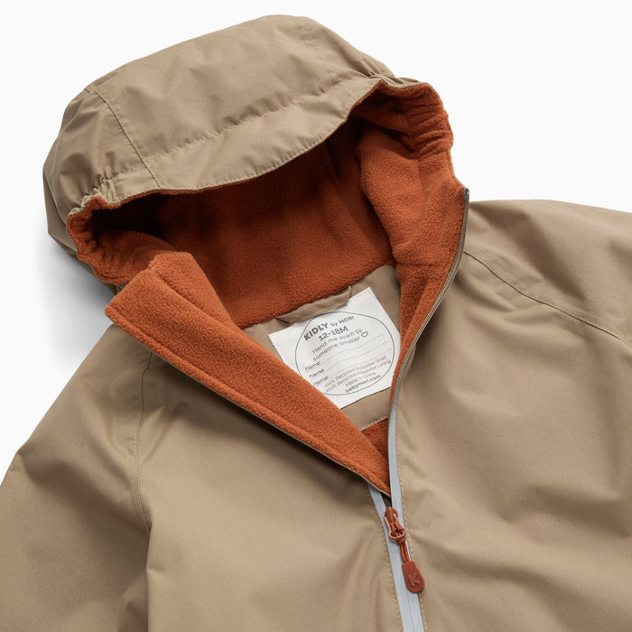 KIDLY by MORI Fleece Lined Puddle Suit - Sand