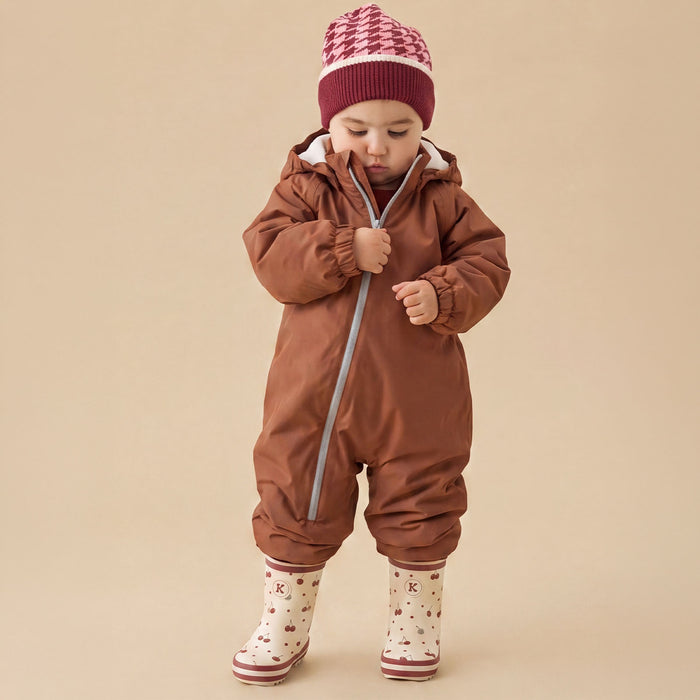 KIDLY by MORI Fleece Lined Puddle Suit - Tan