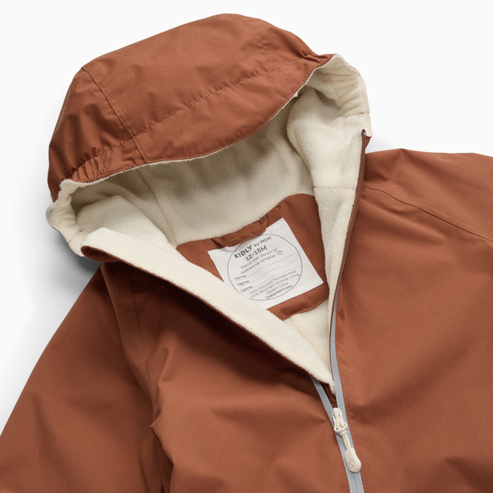 KIDLY by MORI Fleece Lined Puddle Suit - Tan