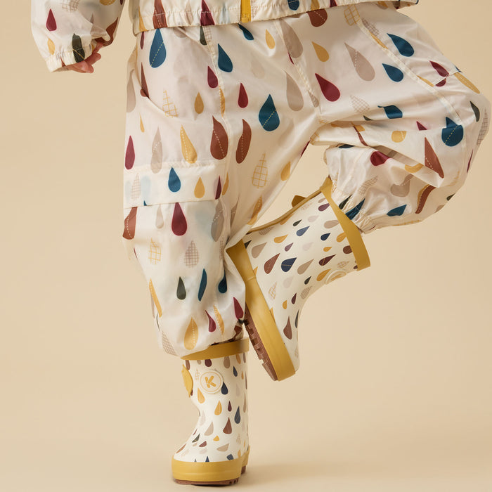 KIDLY by MORI Fleece Lined Rain Boots - Rain Drop
