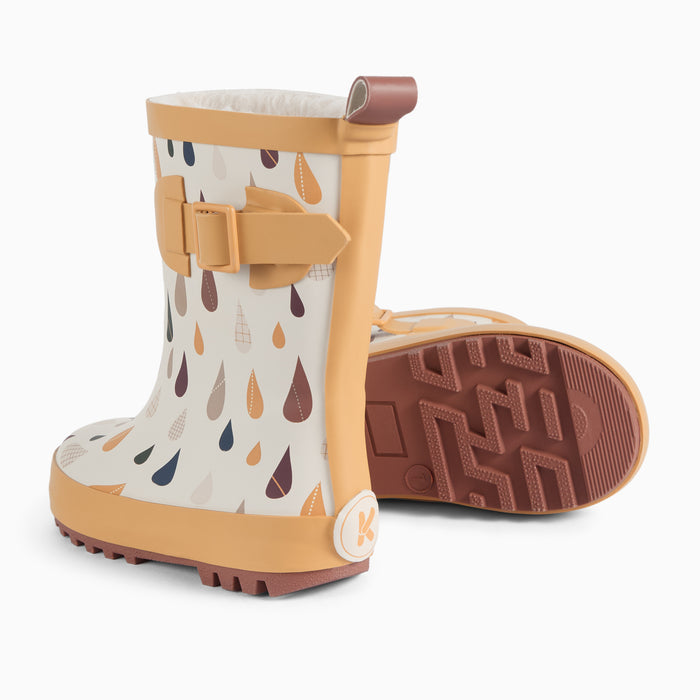 KIDLY by MORI Fleece Lined Rain Boots - Rain Drop